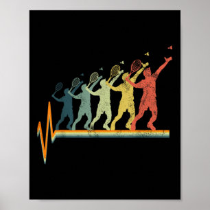 Póster Regalo de retro de vintage de latido de Badminton 
