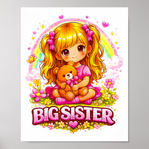 Póster Regalo de revelación de embarazo para ser hermana