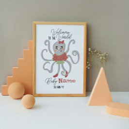 Póster Regalo De Rótulo Nacido Por Bebé Para Poster Chica