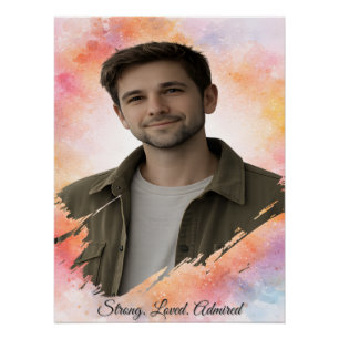 Póster Regalo de San Valentín de acuarela con foto person