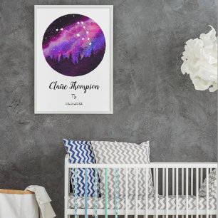 Póster Regalo de signo zodiacal Capricornio constelación 