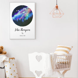 Póster Regalo de signo zodiacal Capricornio constelación 