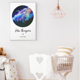 Póster Regalo de signo zodiacal Capricornio constelación 