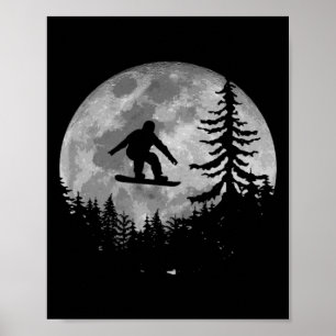 Póster Regalo de Snowboard Moon Snow Snowboard