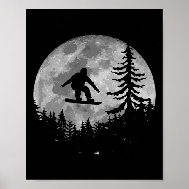 Póster Regalo de Snowboard Moon Snow Snowboard (Frente)