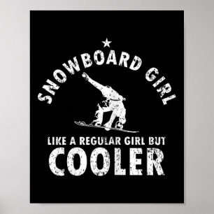 Póster Regalo De Snowboard Para El Chica Snowboard Winter