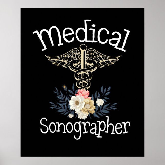 Póster Regalo de sonografía cuta de sonógrafo médico (Frente)