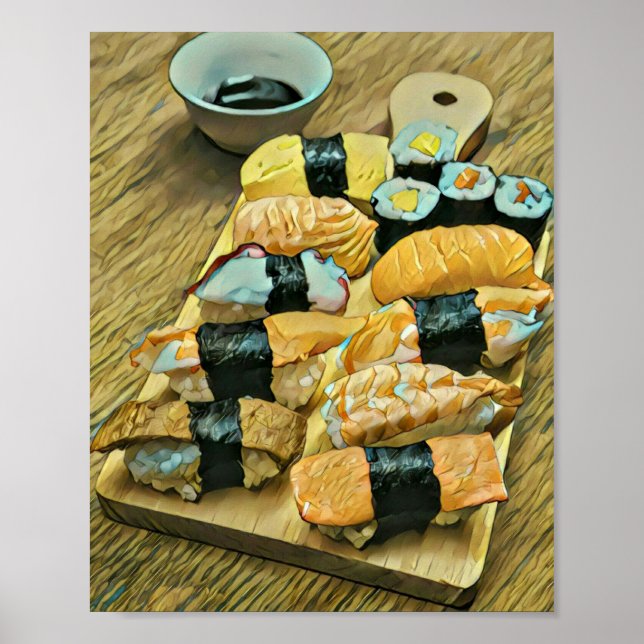Póster Regalo de sushi para los amantes de la comida (Frente)
