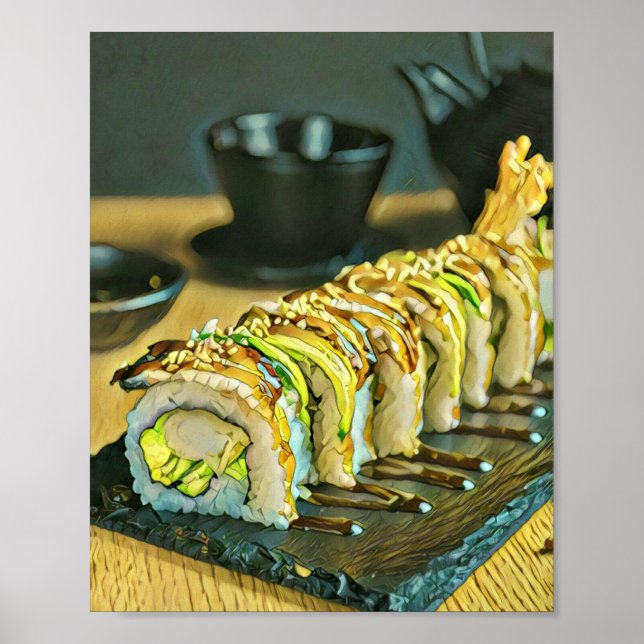 Póster Regalo de sushi vintage (Frente)