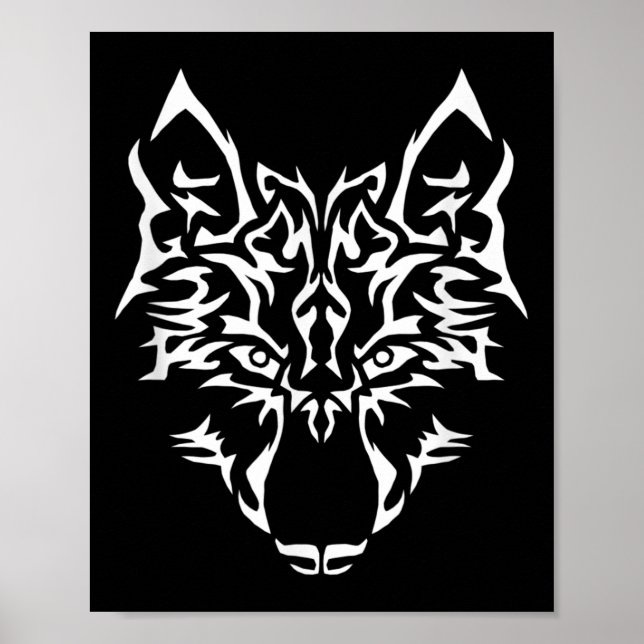 Póster Regalo de tatuaje de perro místico de Wolf I (Frente)