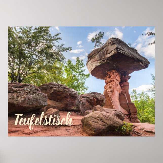 Póster regalo de Teufelstisch Hinterweidenthal Pfalz Alem (Frente)