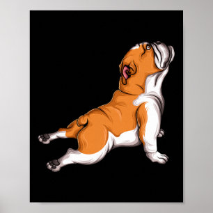 Póster Regalo de titular de perro de yoga de Bulldog ingl