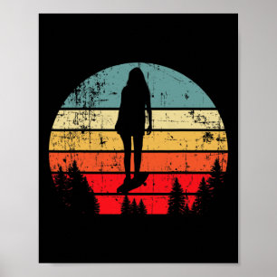 Póster Regalo de trucos de monopatín vintage retro skateb