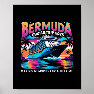 Póster Regalo de vacaciones al atardecer del crucero por