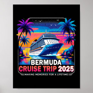 Póster Regalo de vacaciones al atardecer del crucero por