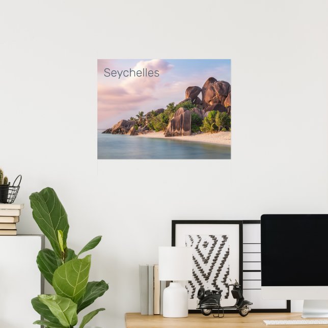 Póster Regalo de vacaciones de verano de la Digue de las  (Oficina en casa)