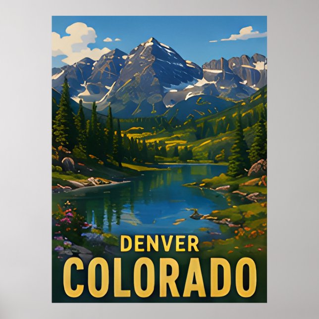 Póster Regalo de viaje a Denver Colorado (Frente)