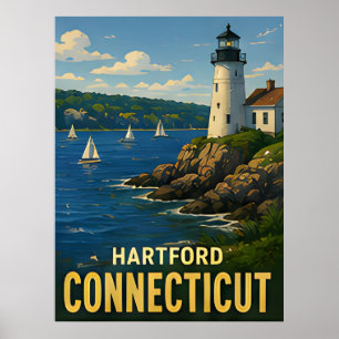 Póster Regalo de viaje a Hartford Connecticut