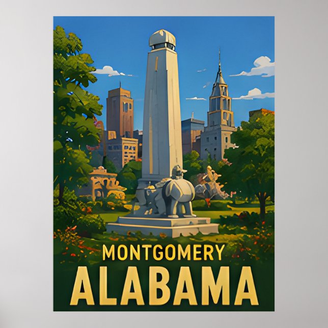 Póster Regalo de viaje a Montgomery Alabama (Frente)