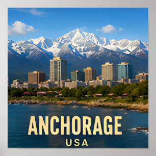 Póster Regalo de viaje al frente del mar de Anchorage Ala