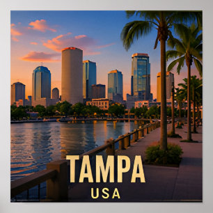 Póster Regalo de viaje al frente marítimo de Tampa Florid