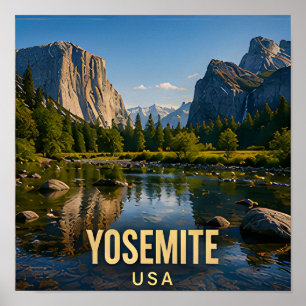 Póster Regalo de viaje al valle de la montaña Yosemite Ca
