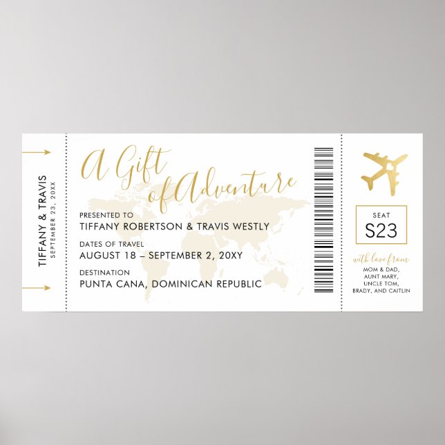 Póster Regalo de viaje de pases de embarque (Frente)