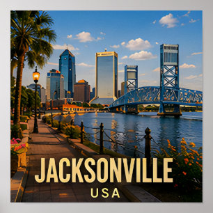 Póster Regalo de viaje frente al río Jacksonville Florida