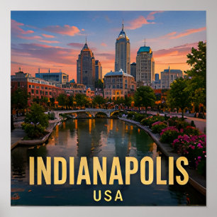 Póster Regalo de viaje por el canal de Indianapolis India