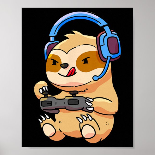 Póster Regalo de videojuegos para perezosos jugadores Per (Frente)