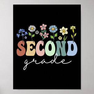 Póster Regalo de vuelta a clases de flores silvestres de