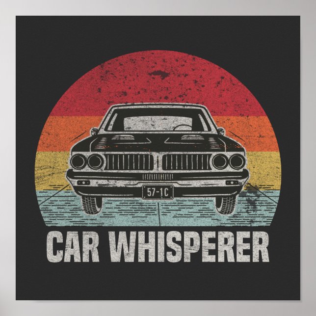 Póster Regalo De Whisperer De Auto Retro Para Mecánica De (Frente)