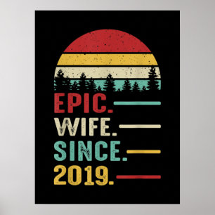 Póster Regalo del 2° aniversario de la Boda para su épica