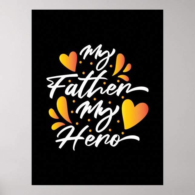 Póster Regalo del abuelo | Mi padre mi héroe (Frente)