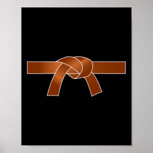 Póster Regalo del cinturón marcial de Karate Brown