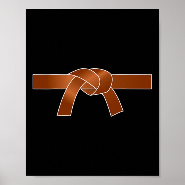 Póster Regalo del cinturón marcial de Karate Brown (Frente)