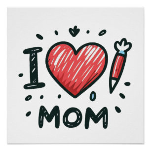 Póster Regalo del Día de la Madre Amo A Mamá