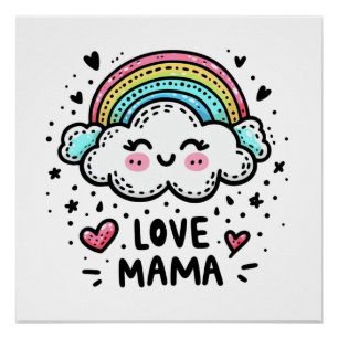 Póster Regalo del Día de la Madre Amo A Mamá