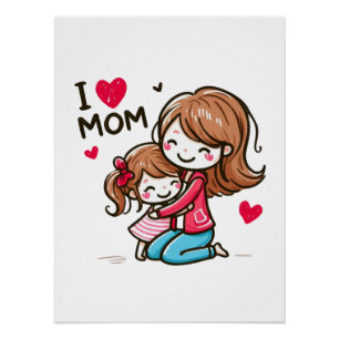 Póster Regalo del Día de la Madre Amo A Mamá