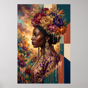 Póster Regalo del Día de la Madre — Corona floral de la R