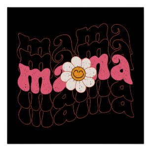 Póster Regalo del Día de la Madre   Floral Mama