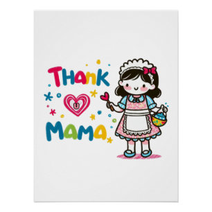 Póster Regalo del Día de la Madre Gracias Mamá