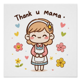 Póster Regalo del Día de la Madre Gracias mamá