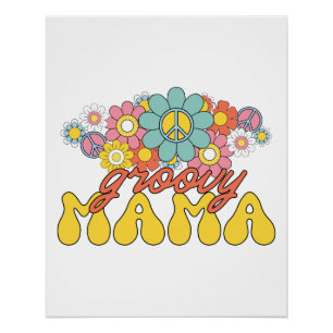 Póster Regalo del Día de la Madre Groovy Mama