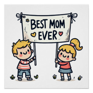 Póster Regalo del Día de la Madre   La mejor mamá de todo