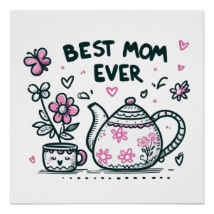 Póster Regalo del Día de la Madre La Mejor Mamá del Mun