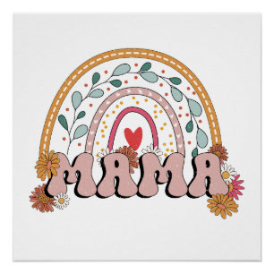 Póster Regalo del Día de la Madre Mama arcoiris