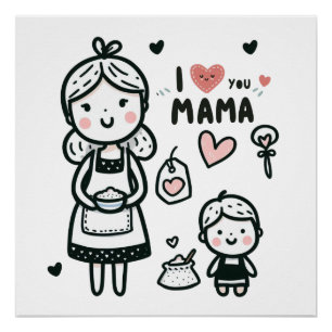 Póster Regalo del Día de la Madre   Te Amo Mamá
