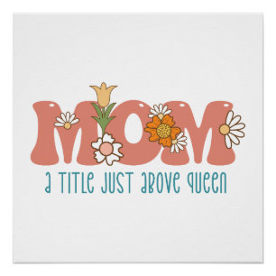 Póster Regalo del Día de la Madre   Título de Mamá Justo 