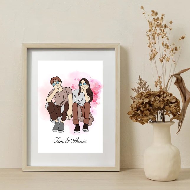 Póster Regalo del Día de San Valentín de dibujo de línea  (Subido por el creador)